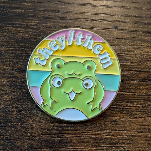 They/Them pronoun Enamel Pin - Picture 1 of 3